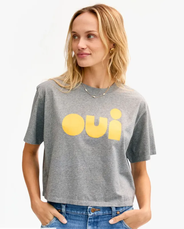 Clare V. Le Carré Cut Out Oui Cropped Tee sold by Ascot + Hart