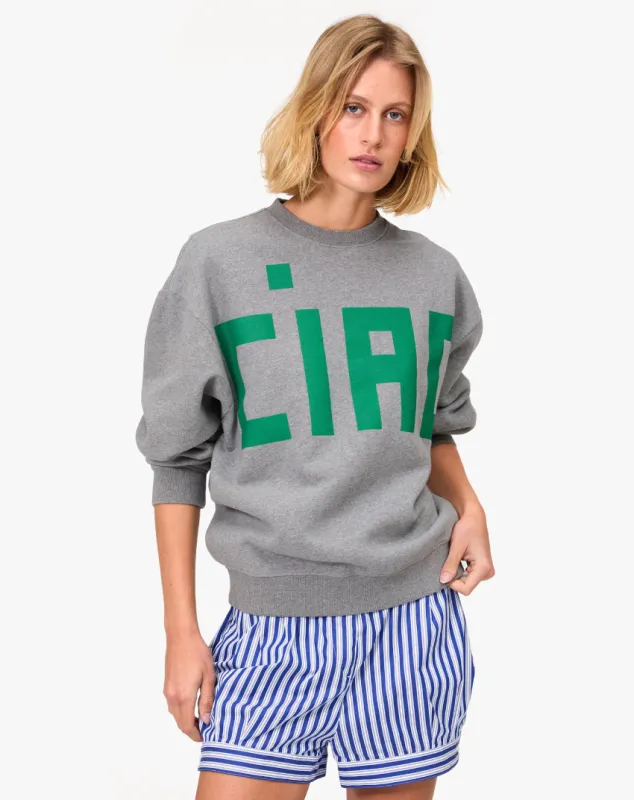 Clare V. Ciao Oversized Sweatshirt Grey sold by Ascot + Hart