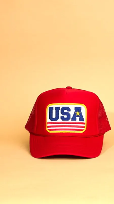 USA CURVED BILL PATCH HAT sold by Ascot + Hart