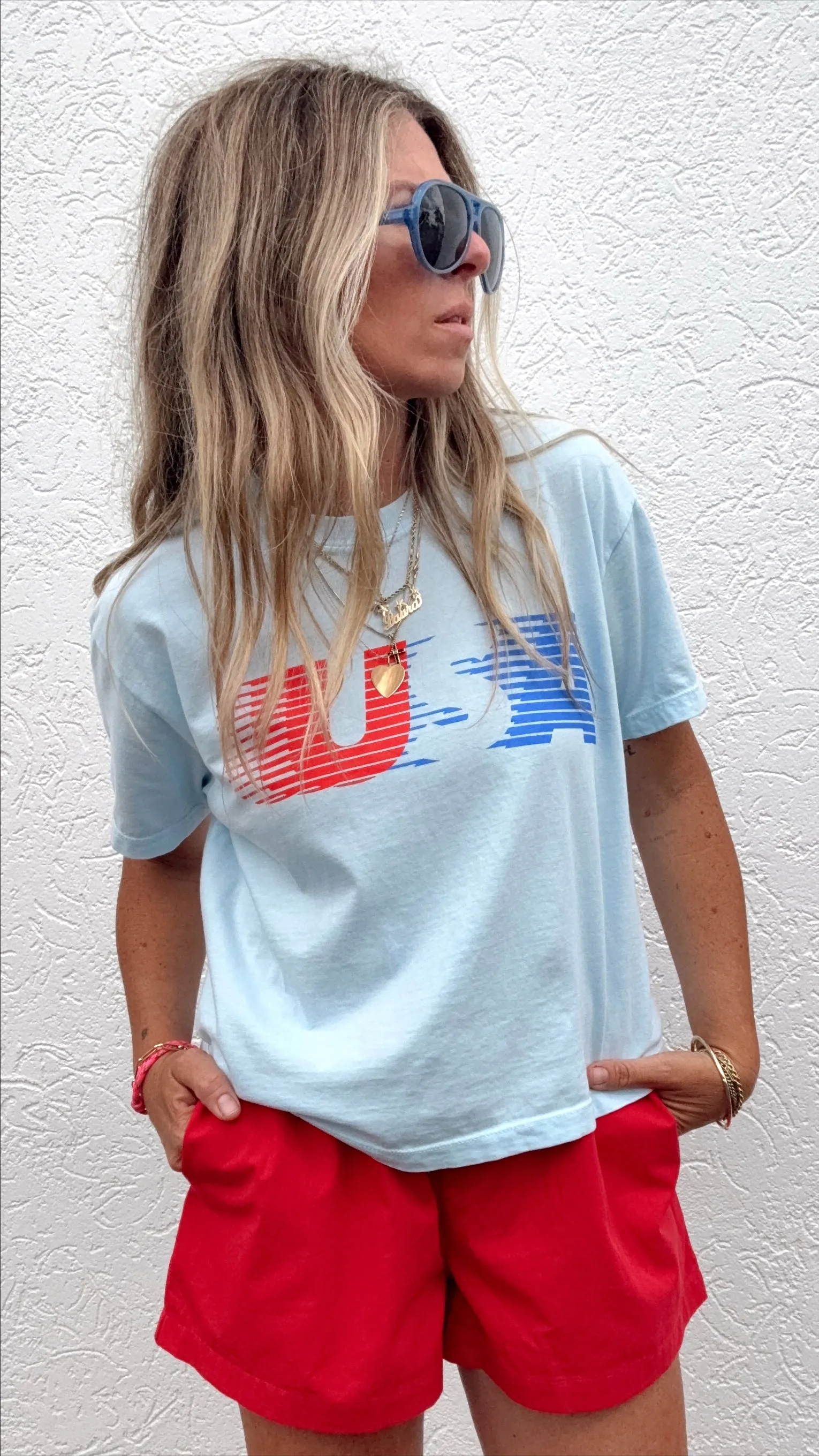 A+H Retro USA Crop Top sold by Ascot + Hart product image thumbnail 3