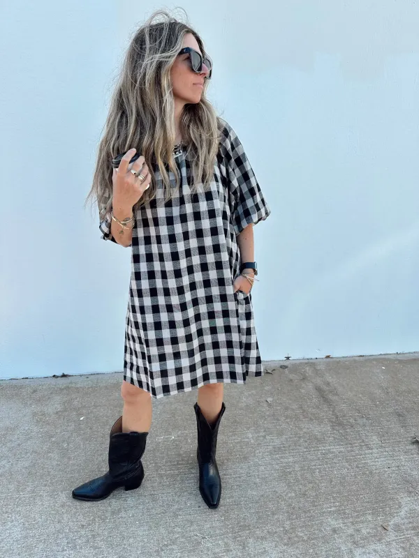 Riley Mini Gingham Dress sold by Ascot + Hart