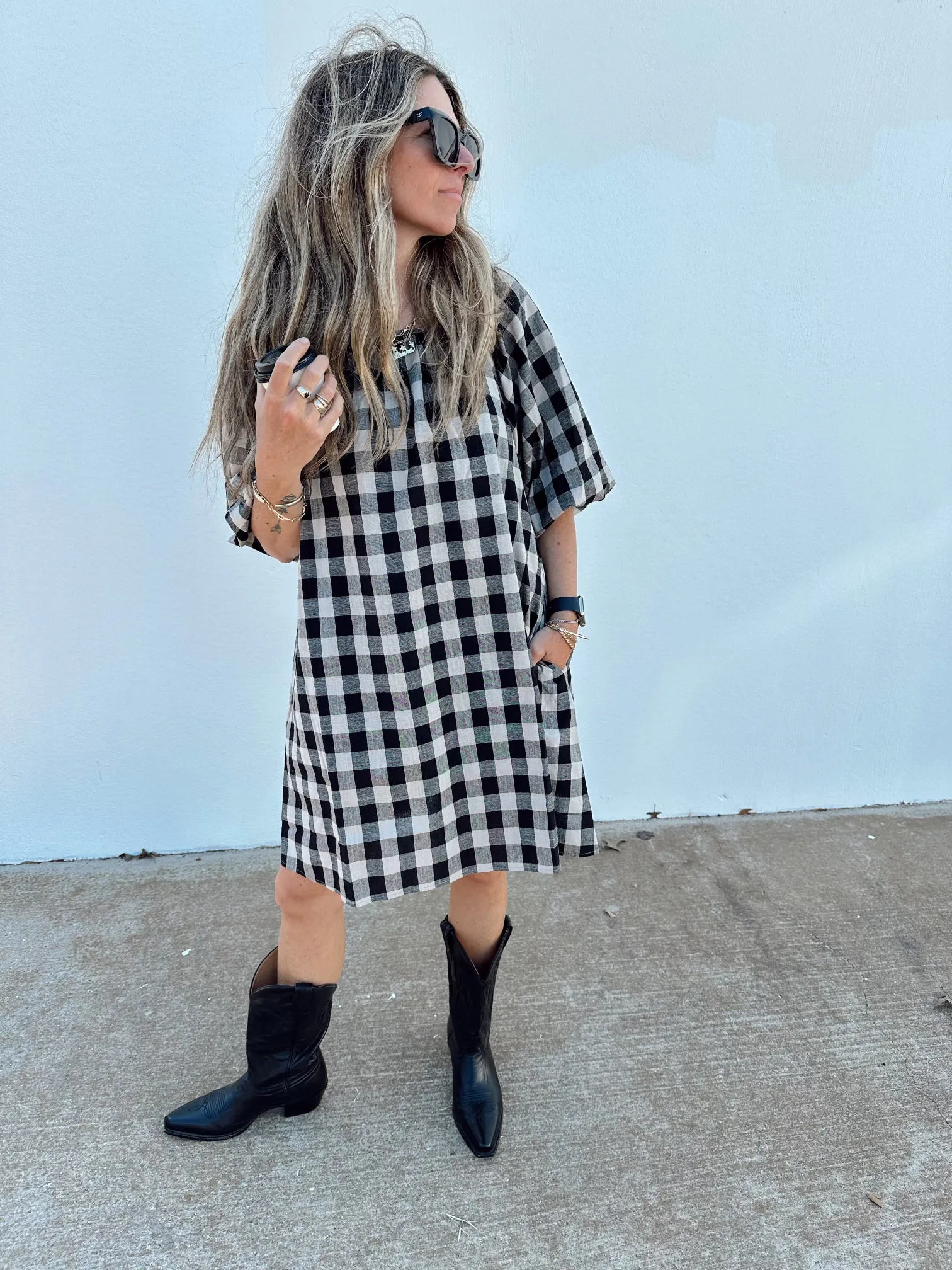 Riley Mini Gingham Dress sold by Ascot + Hart