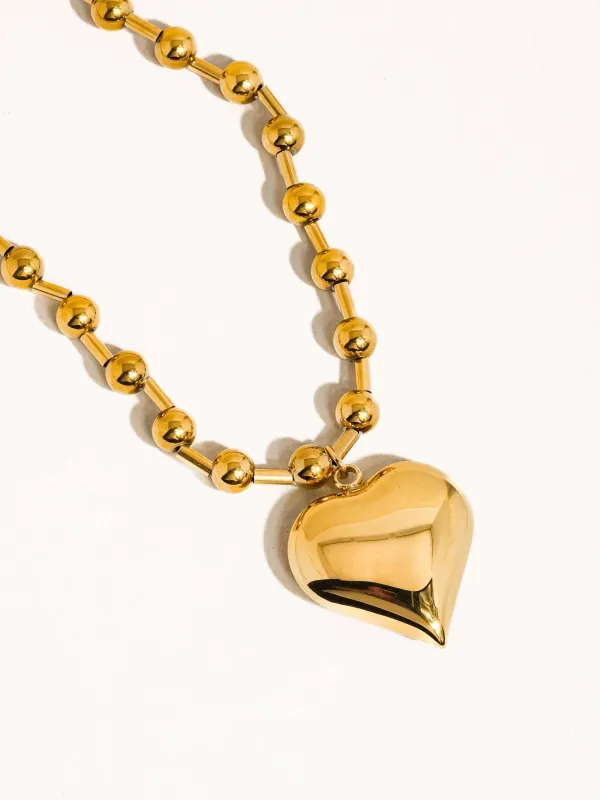 Paris Large Heart Chain Necklace sold by Ascot + Hart