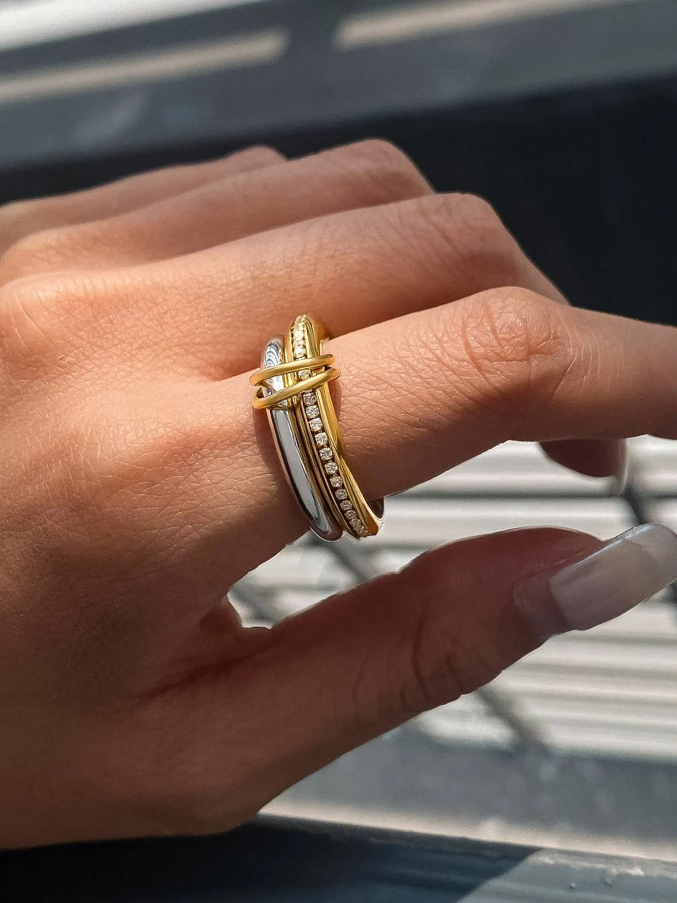 Eliza Multi Stack Band Ring sold by Ascot + Hart product image thumbnail 3