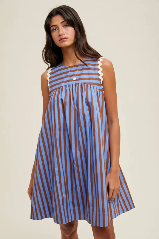 Luna Striped Mini Dress sold by Ascot + Hart