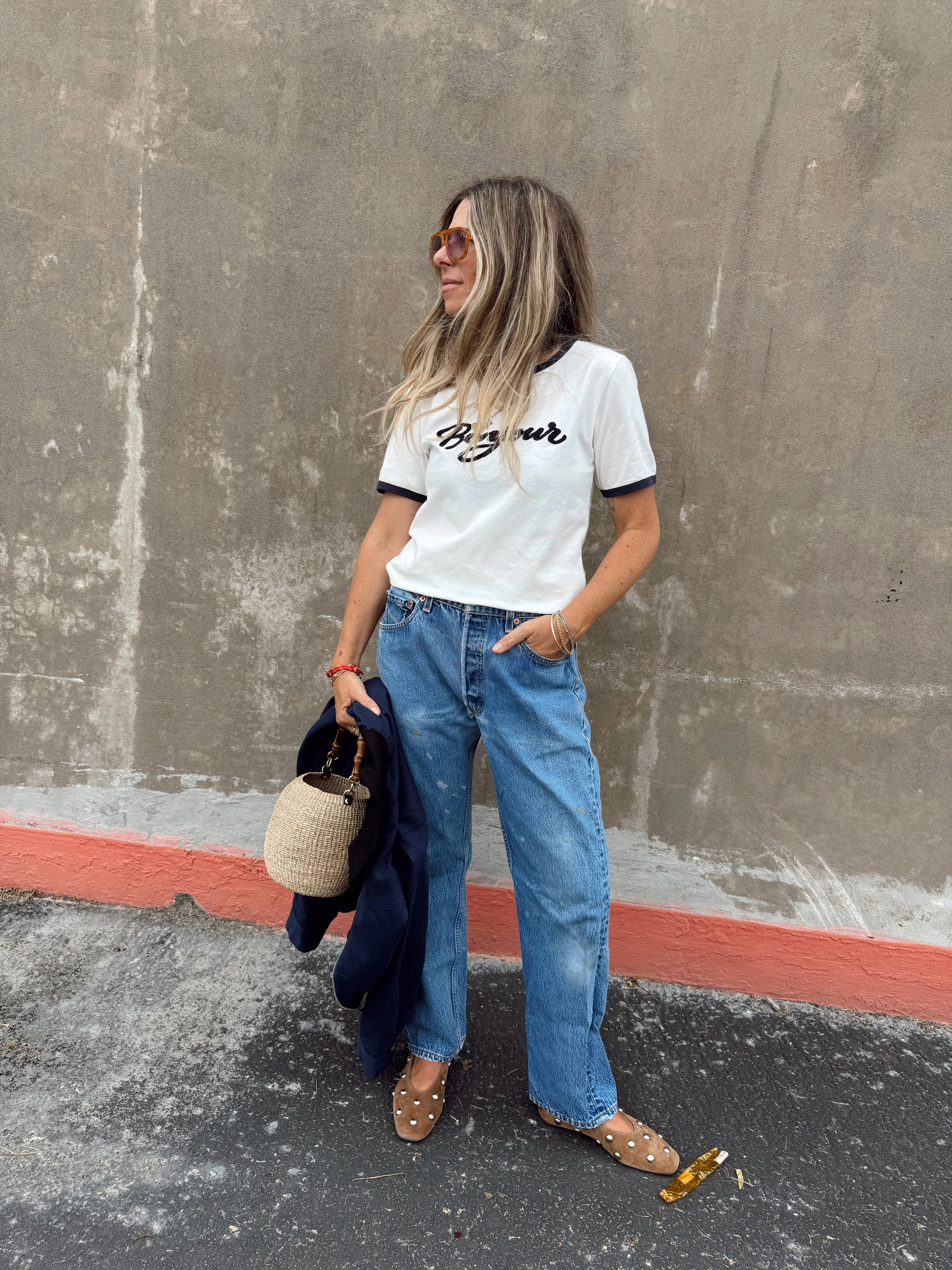 Bonjour Ringer Tee sold by Ascot + Hart product image thumbnail 2