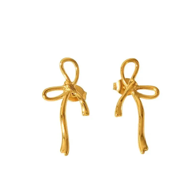 Dainty Bow Stud Earrings sold by Ascot + Hart