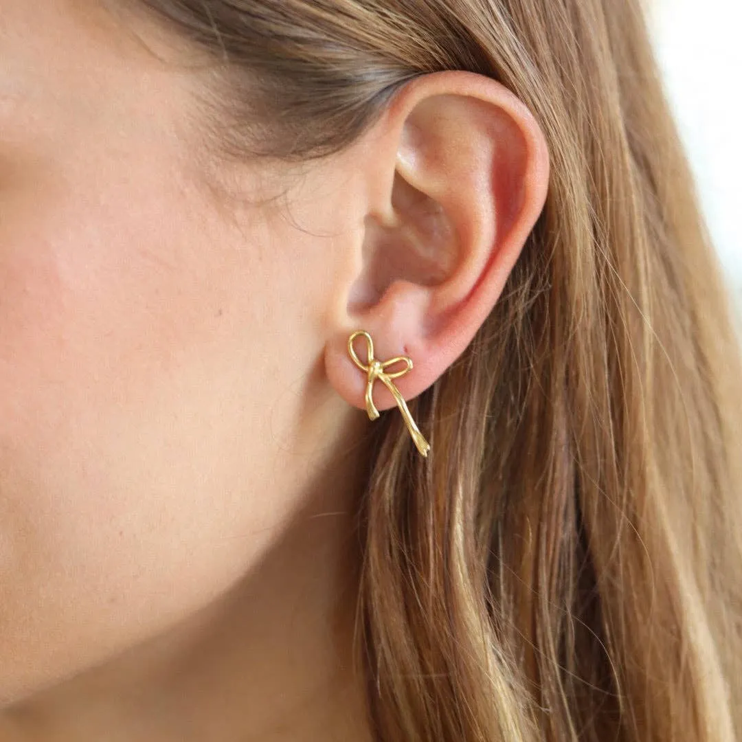 Dainty Bow Stud Earrings sold by Ascot + Hart product image thumbnail 2