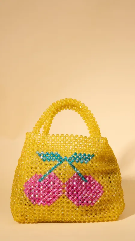 Cherry Acrylic Beaded Handbag sold by Ascot + Hart
