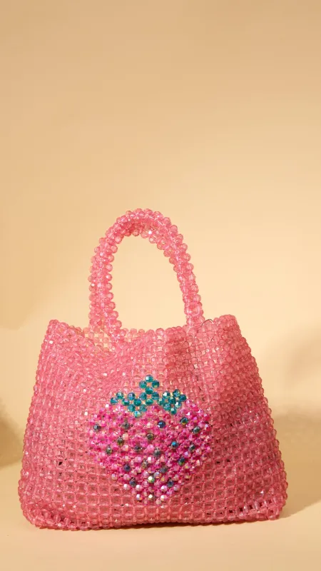 Strawberry Acrylic Beaded Handbag sold by Ascot + Hart