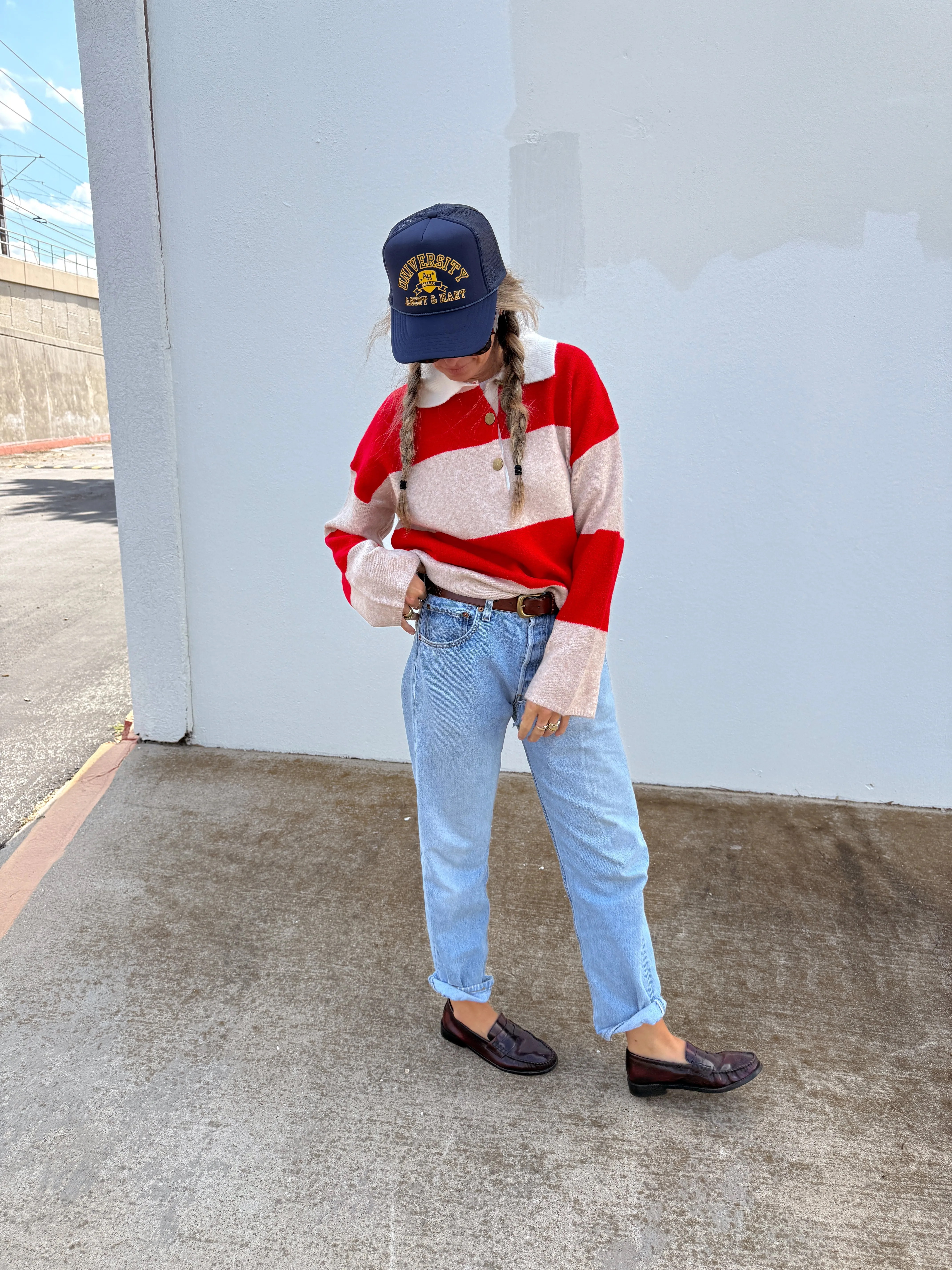 Stevie Striped Polo Sweater sold by Ascot + Hart product image thumbnail 5