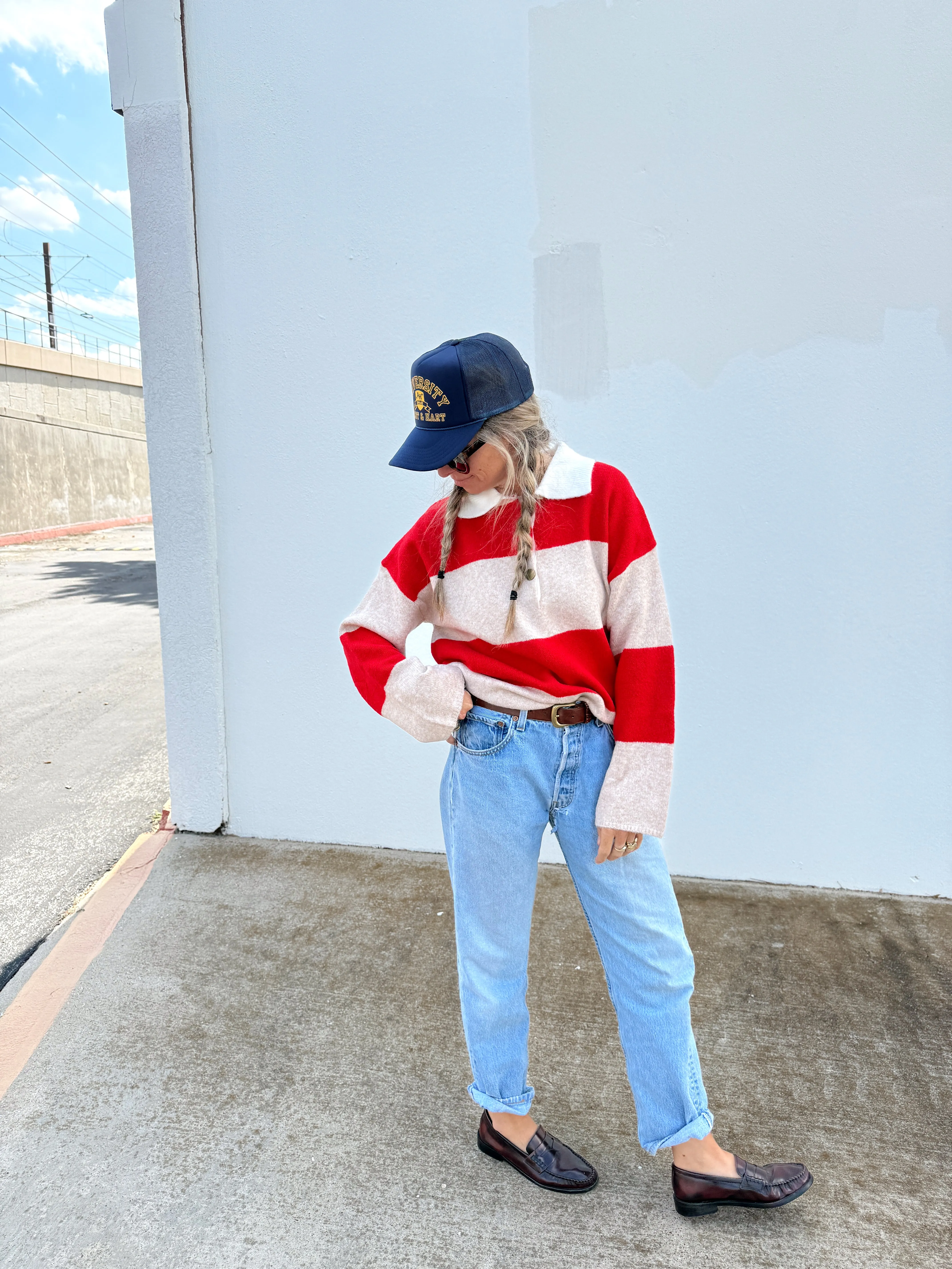 Stevie Striped Polo Sweater sold by Ascot + Hart product image thumbnail 4