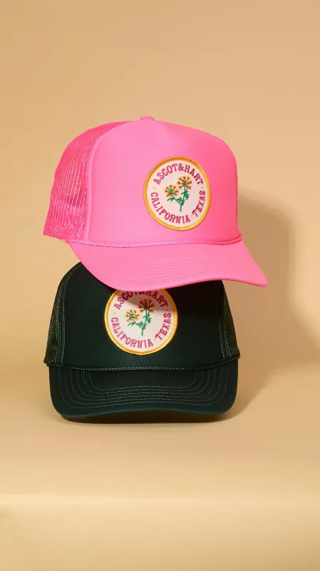 A+H Flower Logo Patch Trucker sold by Ascot + Hart