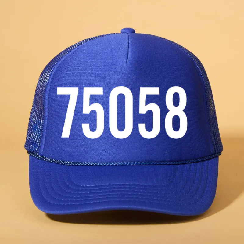 Custom Zip Code Trucker sold by Ascot + Hart
