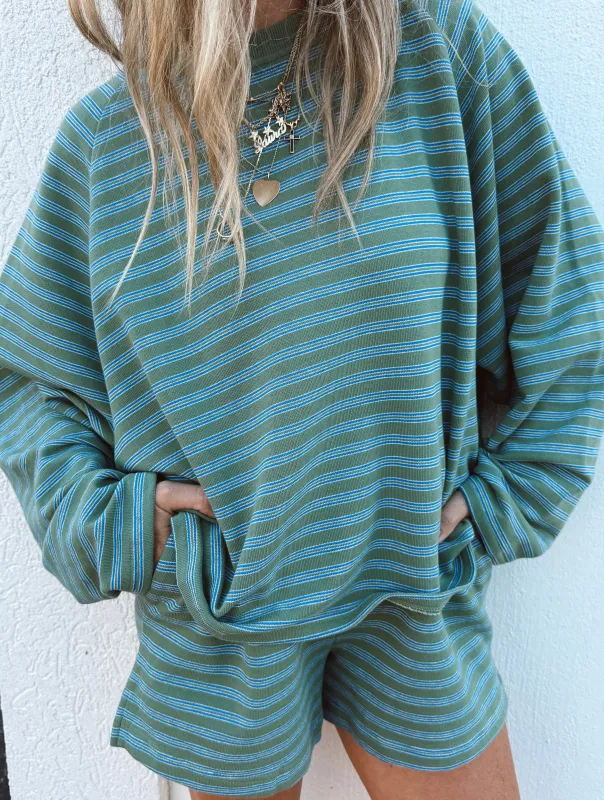 Aspen Striped Terry Pullover sold by Ascot + Hart