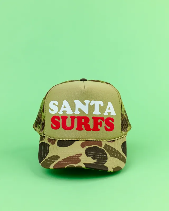Santa Surfs Trucker sold by Ascot + Hart