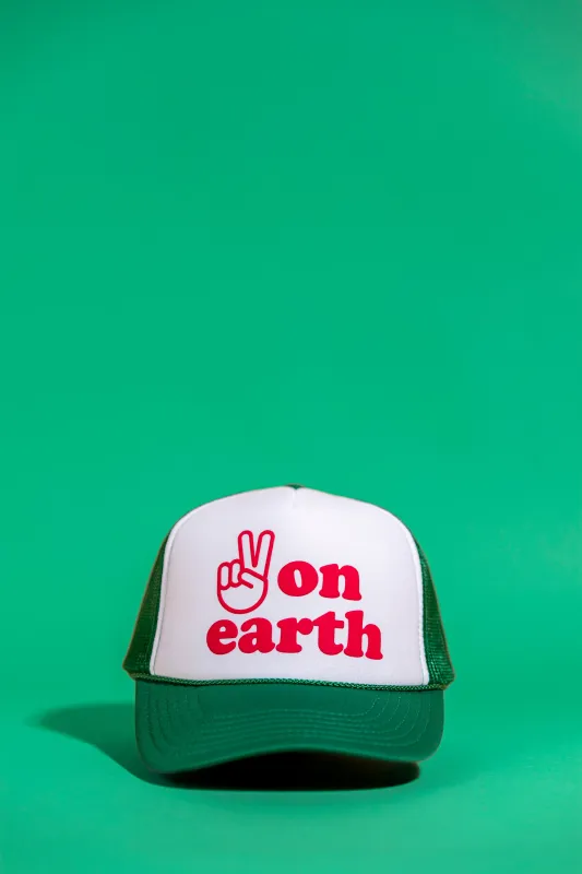 Peace on Earth Trucker sold by Ascot + Hart