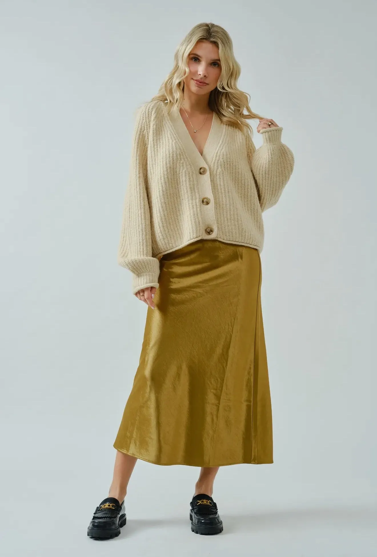 Zoe Satin Midi Skirt sold by Ascot + Hart product image thumbnail 3