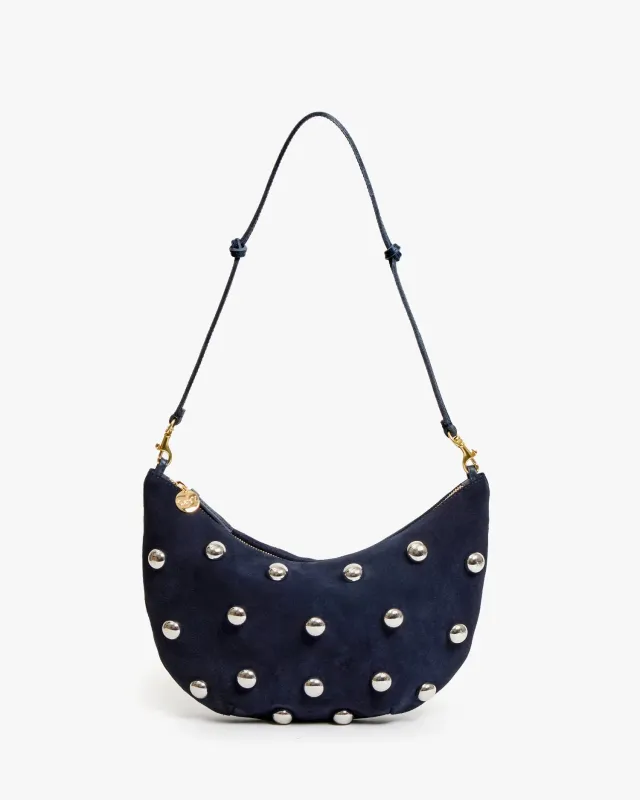 Clare V. Lune Bag - Navy Suede w/ Studs sold by Ascot + Hart