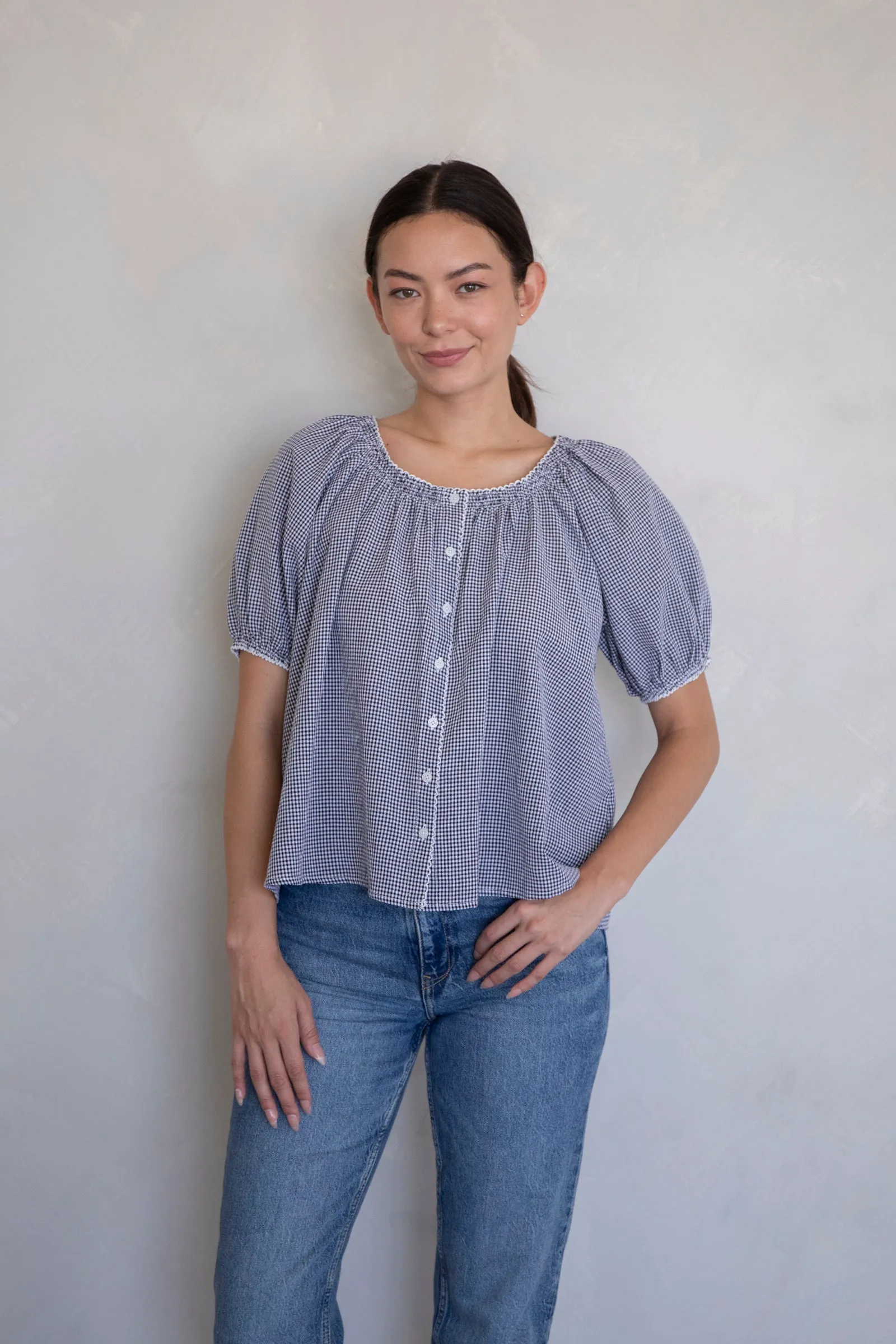 Lucia Gingham Blouse sold by Ascot + Hart product image thumbnail 3