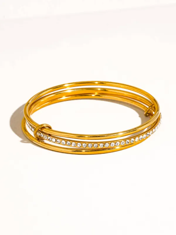 Frisson Rhinestone Stack Bracelet - 18K sold by Ascot + Hart