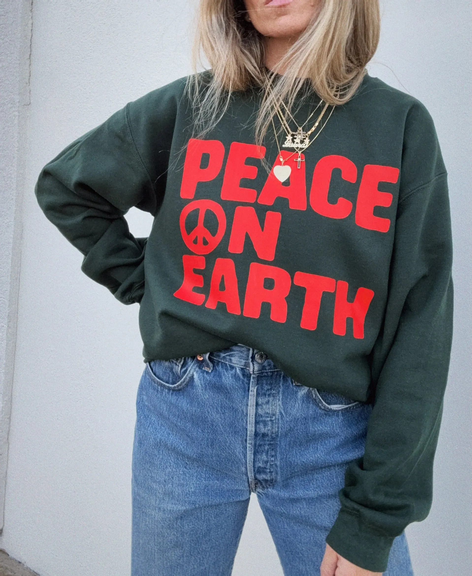 Peace On Earth Crew Pullover sold by Ascot + Hart