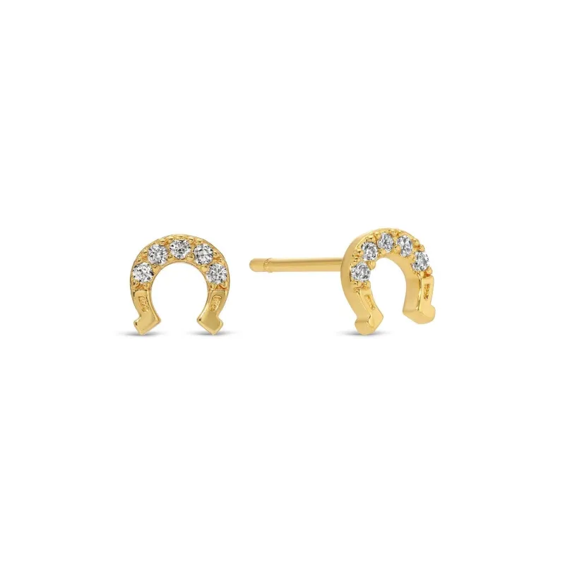 Horseshoe Stud Earrings sold by Ascot + Hart