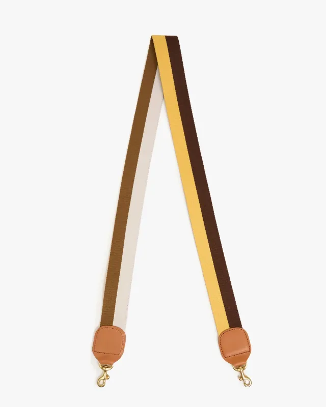 Clare V. Crossbody Strap - Marigold Multi Reversible Stripe sold by Ascot + Hart