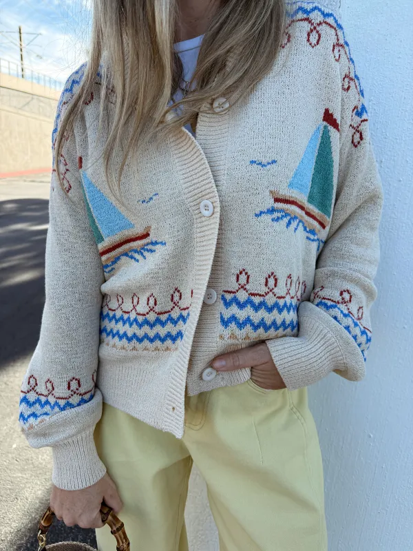 Maddie Yacht Club Cardigan sold by Ascot + Hart