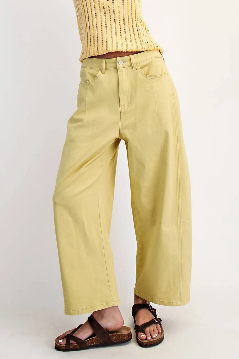 Paige Mid Rise Barrel Twill Jeans sold by Ascot + Hart