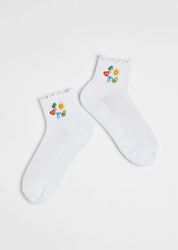 California Icons Ruffle Sock sold by Ascot + Hart