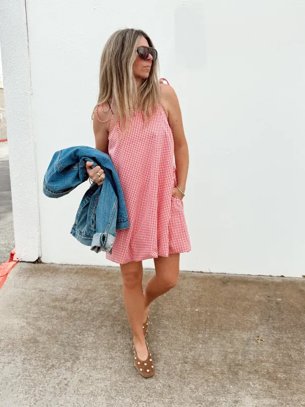Nora Gingham Bubble Mini Dress made by Things Between