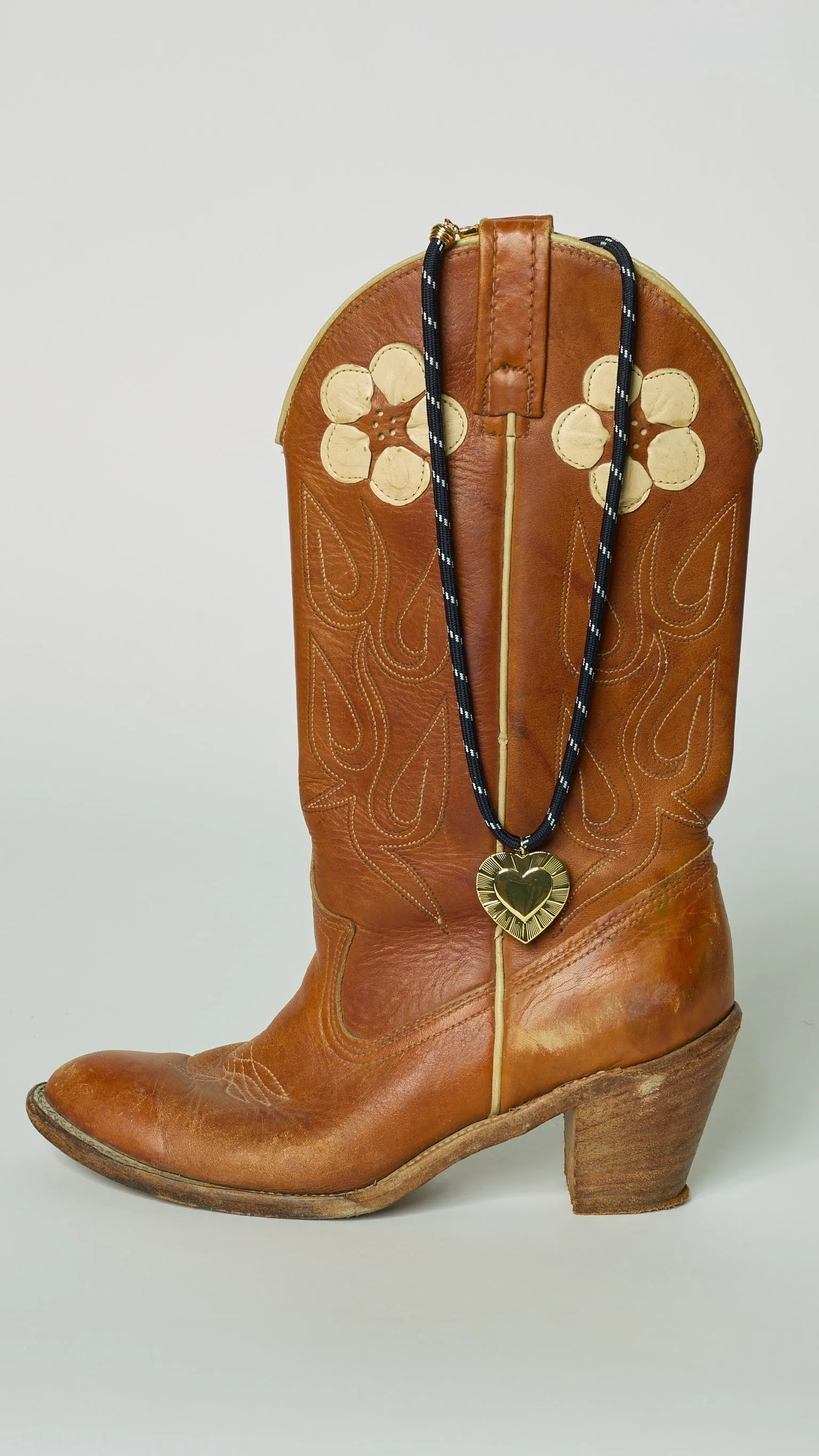 Blue Cord Necklace w/ Heart Charm sold by Ascot + Hart