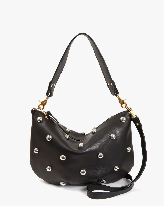 Clare V. Moyen Messenger - Black Naturelle w/ Studs sold by Ascot + Hart