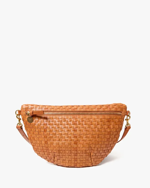 Clare V. Grande Fanny - Natural Woven Checker made by Clare Vivier