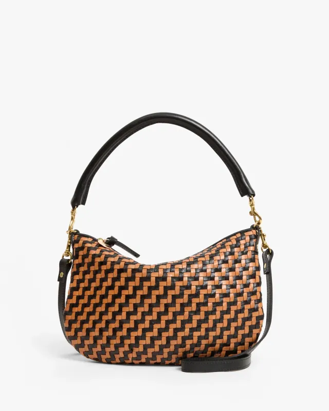 Clare V. Petit Moyen - Black/Natural Woven Zig-Zag made by Clare Vivier