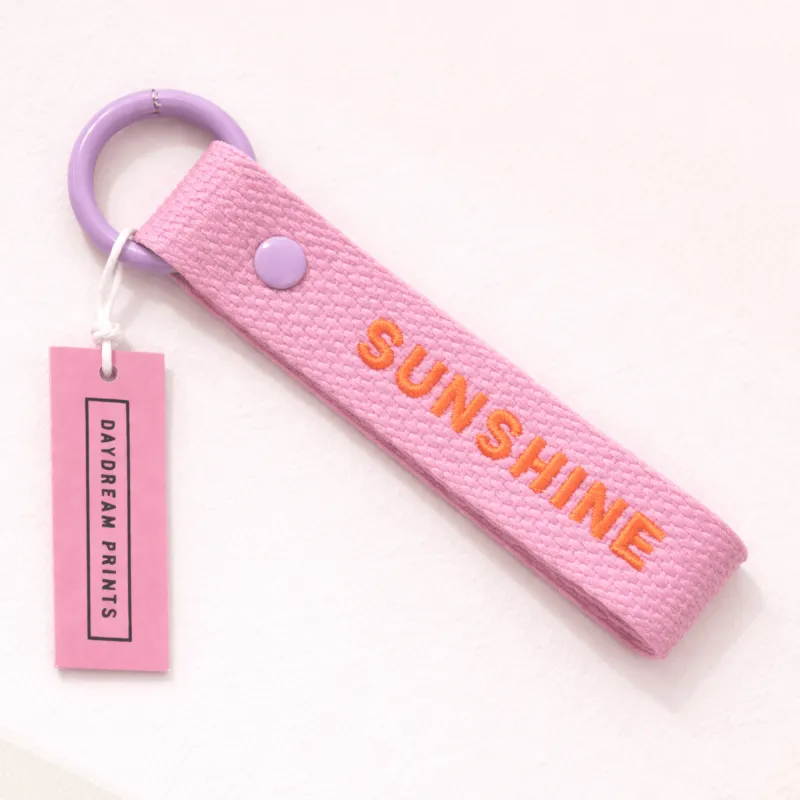Sunshine Embroidered Keychain - 5" made by Ascot + Hart
