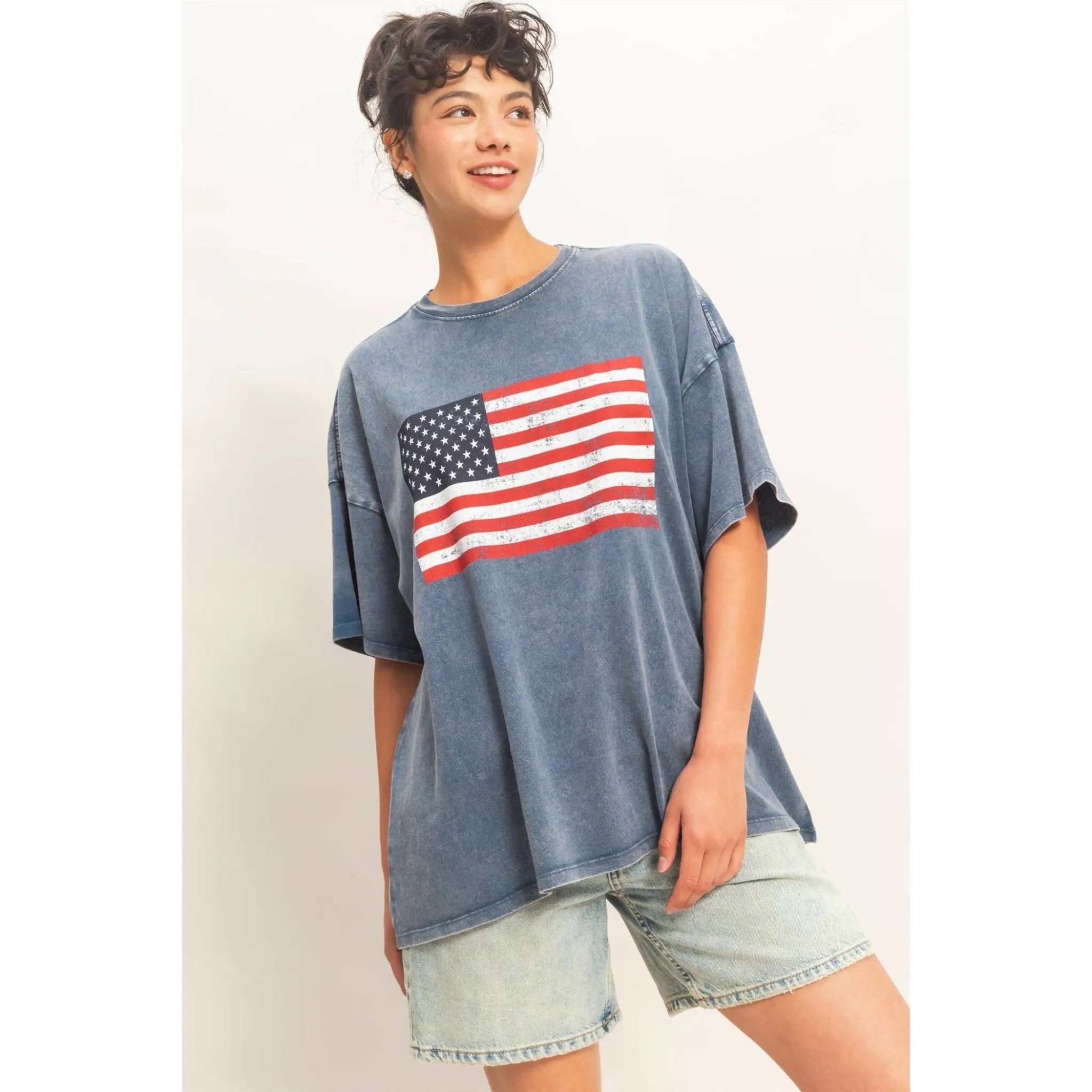 Oversized USA Flag Tee sold by Ascot + Hart product image thumbnail 5