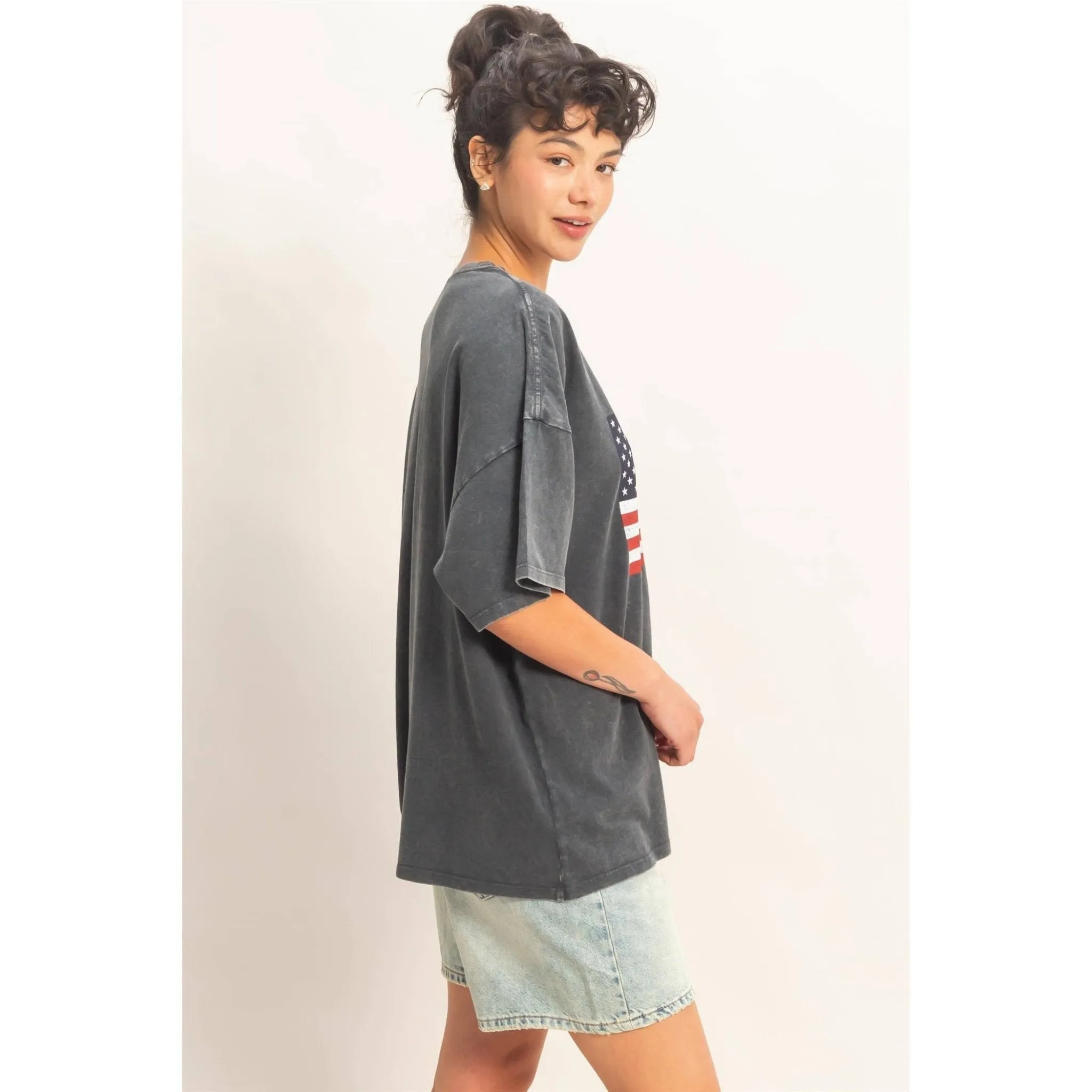 Oversized USA Flag Tee sold by Ascot + Hart product image thumbnail 3