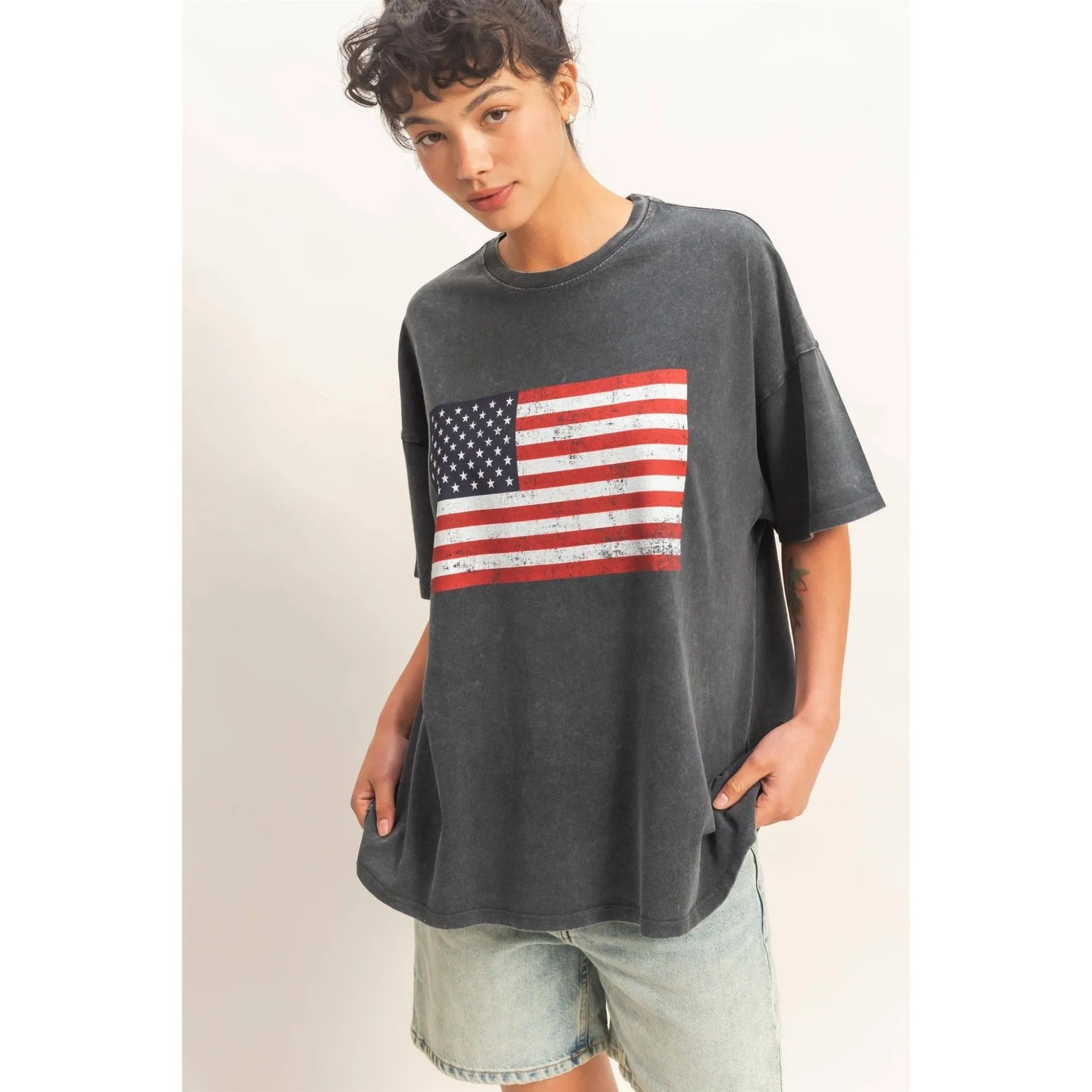 Oversized USA Flag Tee sold by Ascot + Hart