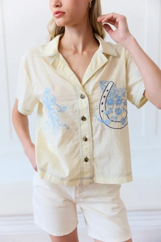 Emmy Floral Embroidered Blouse made by Raisonnel