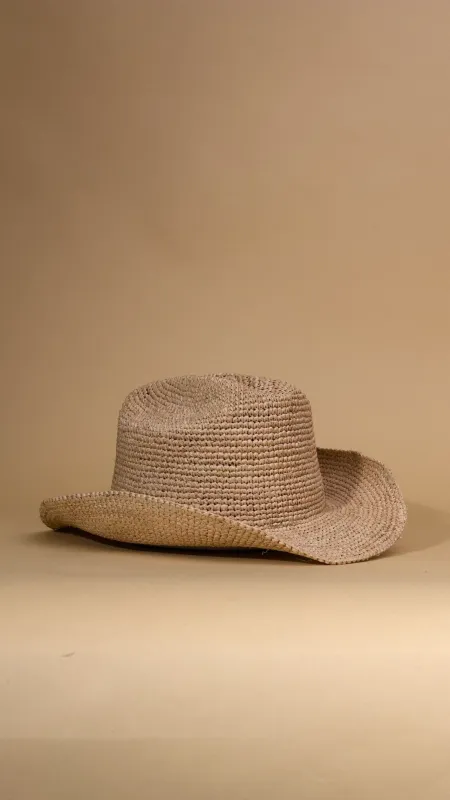 Milly Raffia Cowboy Hat made by Ascot + Hart