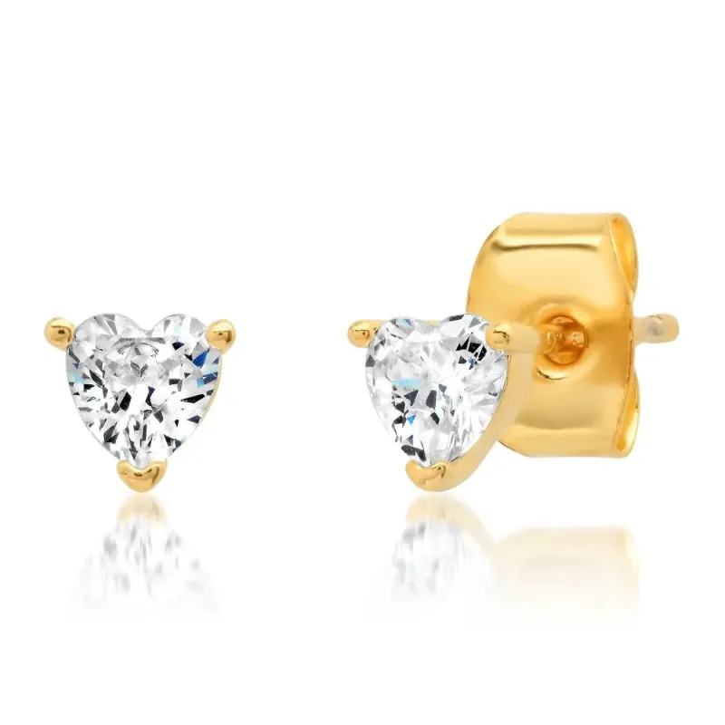 Heart Clear CZ Stud made by Ascot + Hart