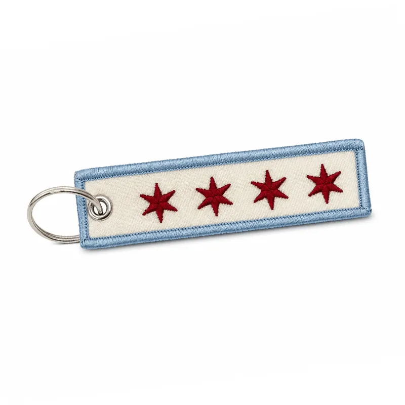 Chicago Flag Embroidered Keychain made by Ascot + Hart