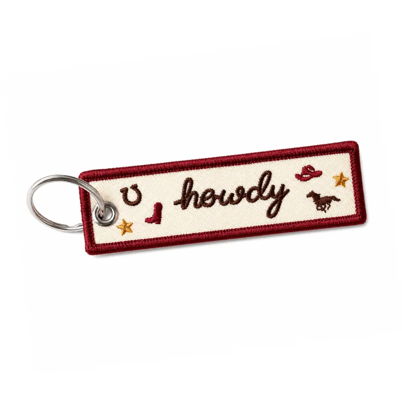 Howdy Icon Embroidered Keychain made by Ascot + Hart