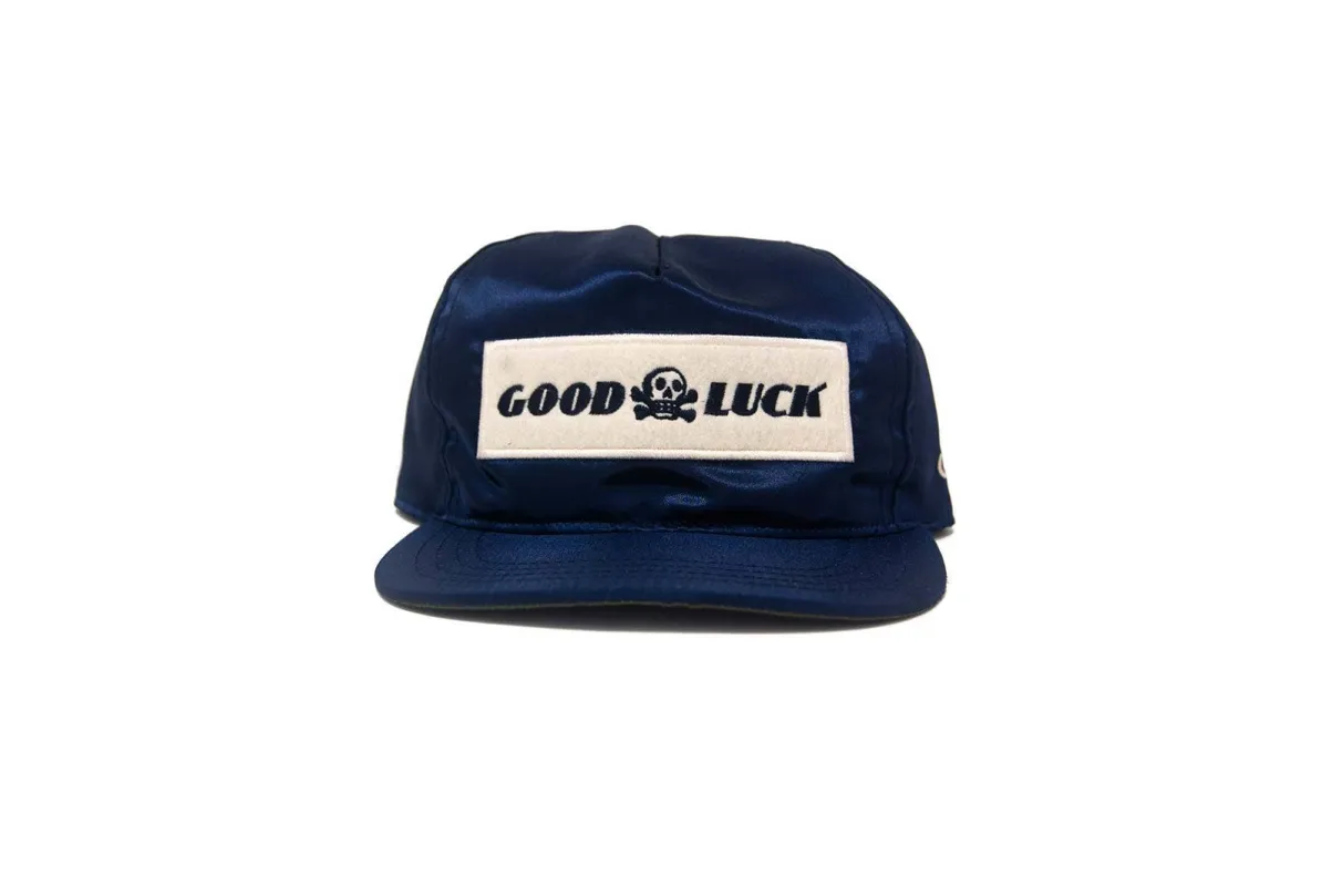 Good Luck Satin Snapback - Navy made by Ascot + Hart