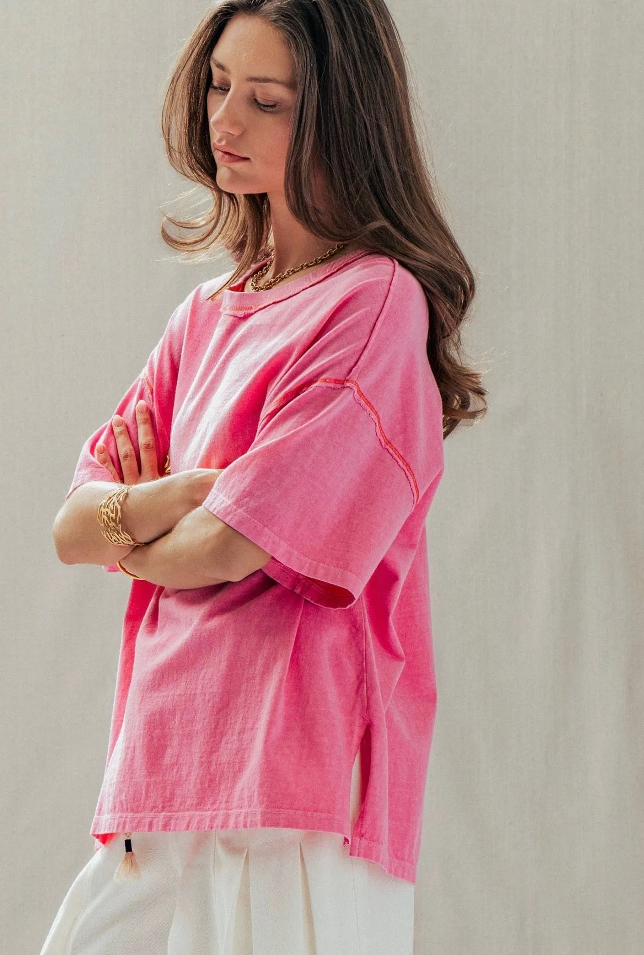 Callie Oversized Mineral Wash Tee sold by Ascot + Hart product image thumbnail 2