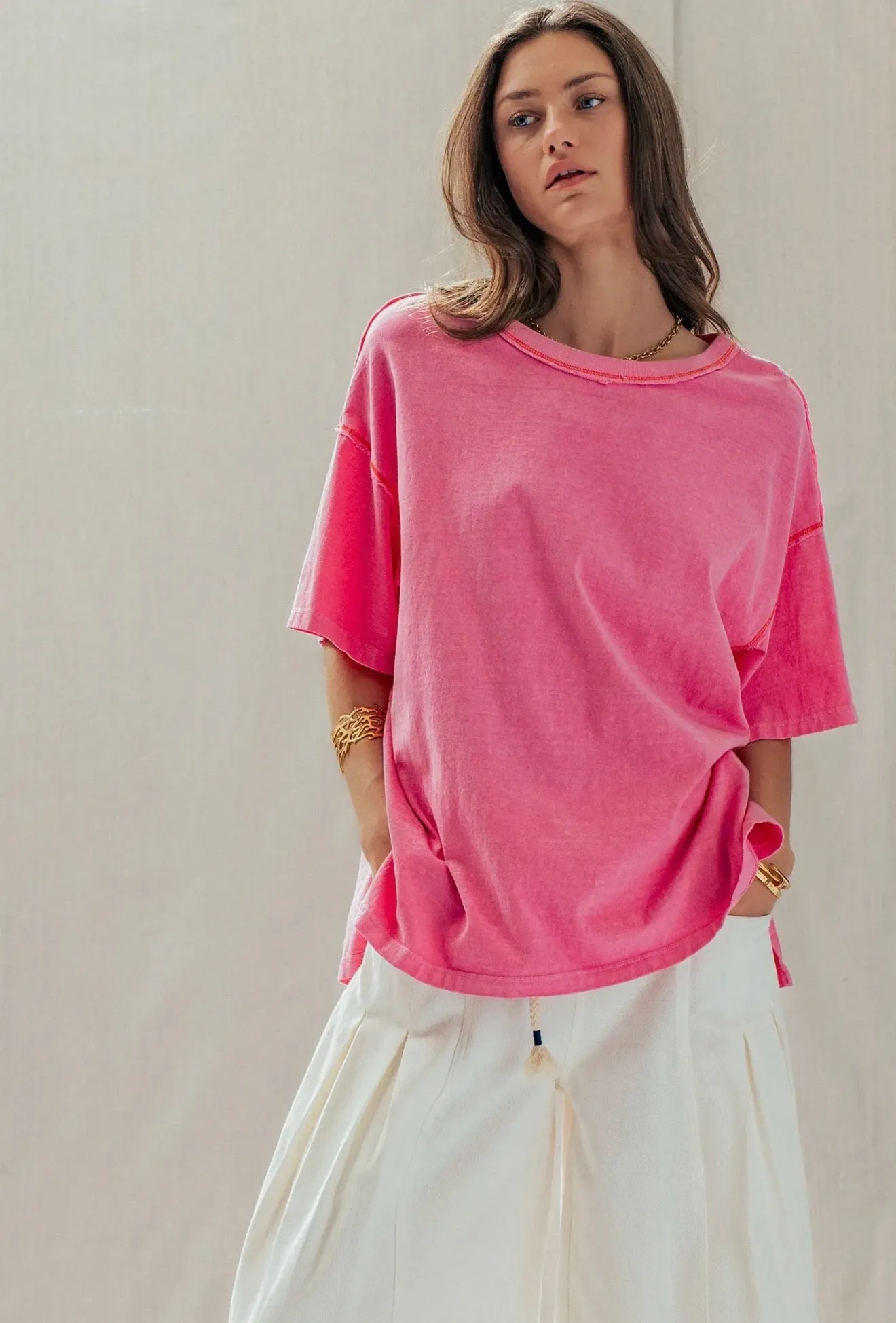 Callie Oversized Mineral Wash Tee sold by Ascot + Hart product image thumbnail 3