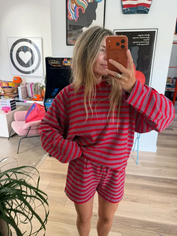 Jaime Striped Terry Pullover made by Things Between