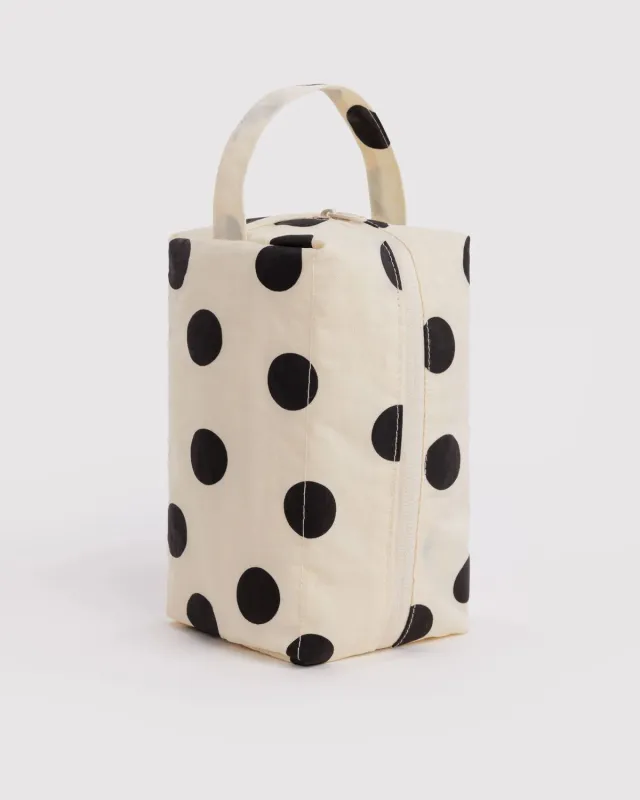 Dopp Kit - Cream and Black Polka Dot made by BAGGU